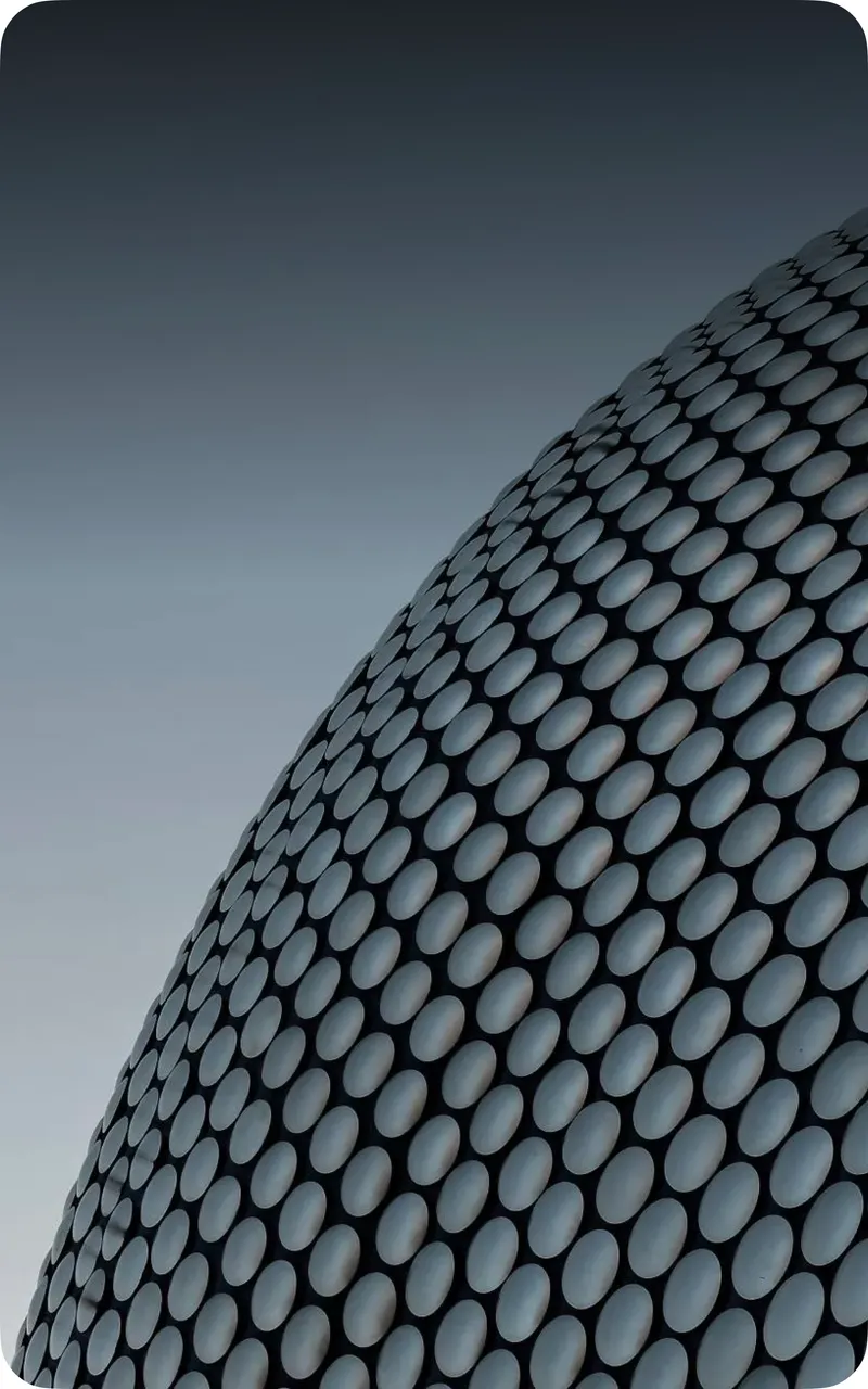 A dome of hexagonal panels