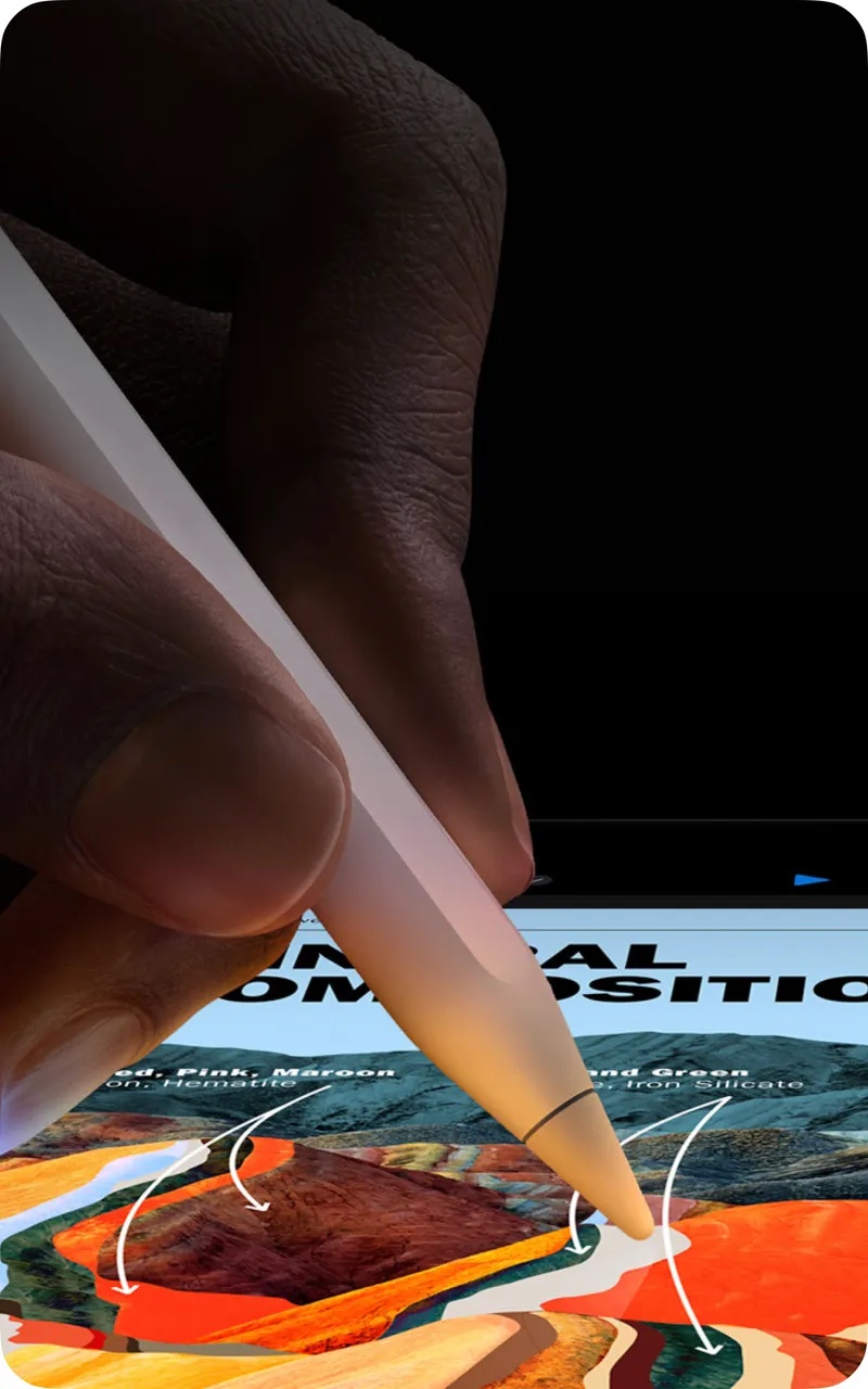 A hand drawing on a tablet